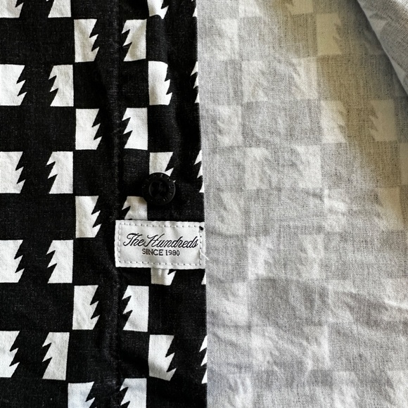 Hundreds short sleeve checked button-up shirt - L - Black & white - Picture 6 of 6